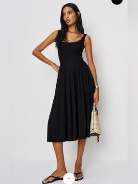 Reformation Rou Black Sleeveless Midi Dress